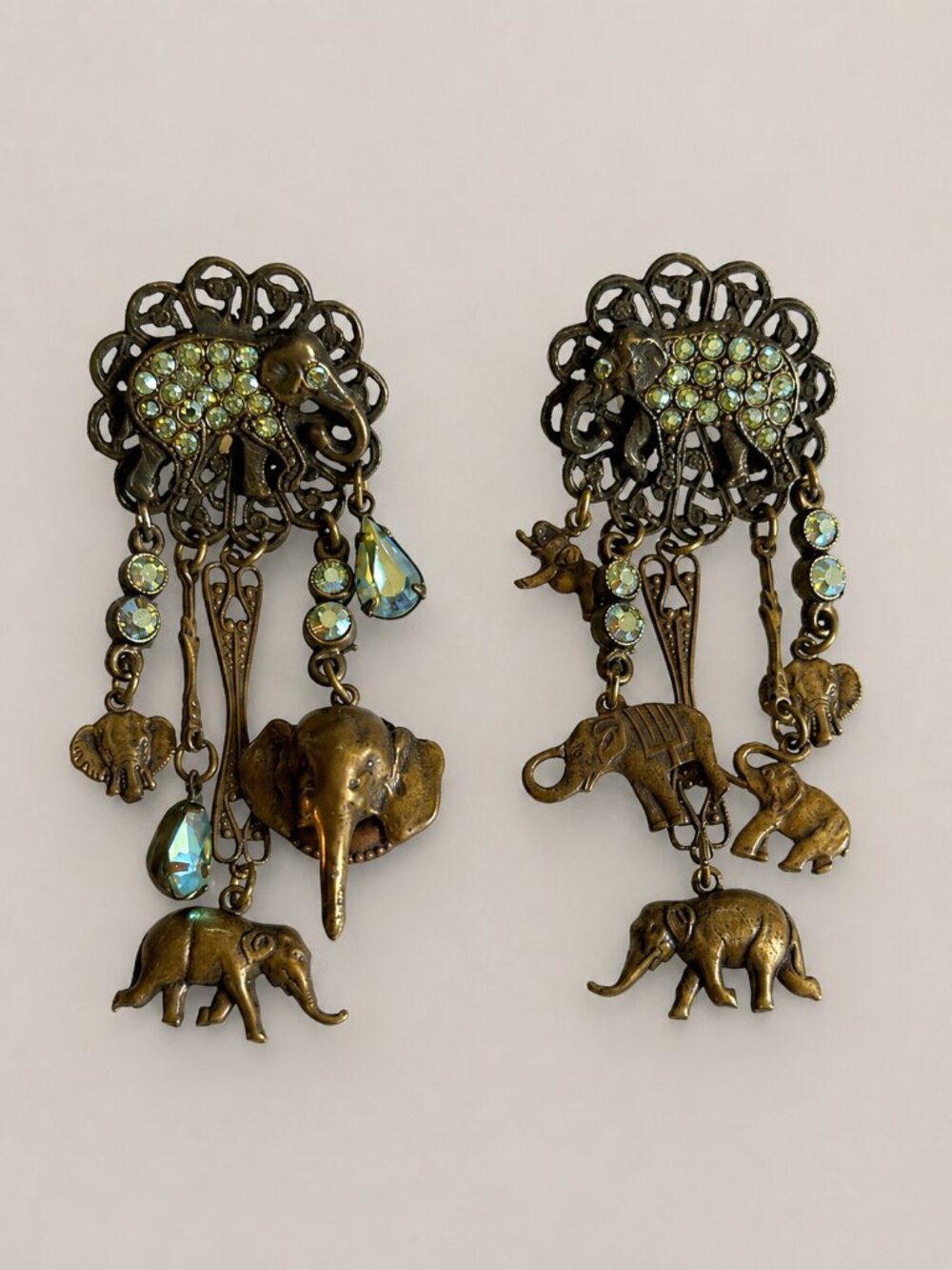 Vintage Elephant Dangle Earrings – Boho Festival Jewelry